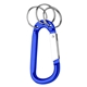 aerial view a blue 8mm carabiner with triple split ring, image 1 of 2