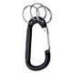aerial view a black 8mm carabiner with triple split ring, image 1 of 2