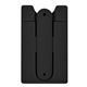 aerial view a black silicone phone wallet with stand, image 1 of 2