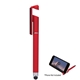 aerial view a red stylus pen with phone stand and screen cleaner, image 1 of 3