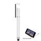aerial view a white stylus pen with phone stand and screen cleaner, image 1 of 3
