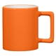 aerial view a orange with white inside promotional personalized 11 oz the joe coffee mug ceramic, image 1 of 2