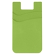 aerial view a lime green dual pocket silicone phone wallet, image 1 of 2