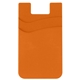 aerial view a orange dual pocket silicone phone wallet, image 1 of 2