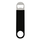 aerial view a black large vinyl coated stainless steel bottle opener, image 1 of 3