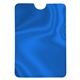 aerial view a blue rfid data blocking phone card sleeve, image 1 of 3