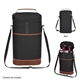 aerial view a black with brown double wine cooler bag, image 1 of 4