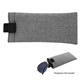 aerial view a gray with black accent brighton heathered eyeglass pouch, image 1 of 3
