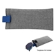 aerial view a gray with royal blue accent brighton heathered eyeglass pouch, image 1 of 3