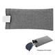 aerial view a gray with white accent brighton heathered eyeglass pouch, image 1 of 3