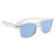 aerial view a clear with blue lenses crystalline malibu sunglasses, image 1 of 4