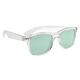 aerial view a clear with green lenses crystalline malibu sunglasses, image 1 of 4