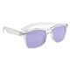 aerial view a clear with purple lenses crystalline malibu sunglasses, image 1 of 4