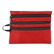 aerial view a red tech accessory travel bag, image 1 of 2