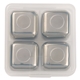 aerial view a silver cubes in clear case branded stainless steel ice cubes, image 1 of 5