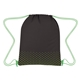 aerial view a black with lime green dots connect the dots non - woven drawstring bag, image 1 of 2