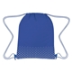 aerial view a royal blue with white dots connect the dots non - woven drawstring bag, image 1 of 2