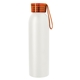 aerial view a white bottle & orange lid 22 oz darby recycled aluminum bottle, image 1 of 4