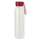 aerial view a white bottle & red lid 22 oz darby recycled aluminum bottle, image 1 of 4