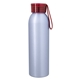 aerial view a silver bottle & red lid 22 oz darby recycled aluminum bottle, image 1 of 4