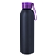 aerial view a matte black bottle & purple lid 22 oz darby recycled aluminum bottle, image 1 of 4