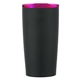 aerial view a matte black tumbler & metallic pink lid 20 oz del rey himalayan tumbler, image 1 of 4