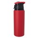 aerial view a red 24 oz velvet touch aluminum bottle, image 1 of 4