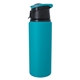 aerial view a teal 24 oz velvet touch aluminum bottle, image 1 of 2