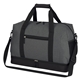 aerial view a gray with black polyester tribeca duffel bag, image 1 of 2
