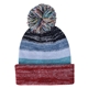 aerial view a rainbow aura pom beanie with cuff, image 1 of 2