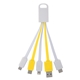 aerial view a white with yellow 5- in -1 cosmo charging buddy, image 1 of 3
