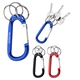 a group of 8mm carabiner with triple split ring