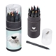a group of blackwood 12- piece colored pencil set in tube with sharpener