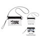 a group of game day clear zippered wristlet pouch