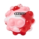 aerial view a swirl red push pop bubble ball fidget sensory toy, image 1 of 3