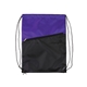 aerial view a purple 2- tone zippered drawstring backpack - 13 x 16.75, image 1 of 2