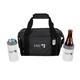 aerial view a black cooler & white icey can cooler & white chilly can cooler basecamp highland peak gift set, image 3 of 3