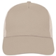 aerial view a khaki 5 panel mesh back price buster cap, image 1 of 3