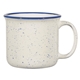 aerial view a white with ocean blue 15 oz blaze campfire mug, image 1 of 2