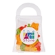 aerial view a clear clever candy purse acetate box with gummy bears, image 1 of 3