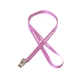 aerial view a light pink 1/2 silkscreened flat lanyard w / bulldog clip, image 1 of 2