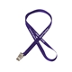 aerial view a purple 1/2 silkscreened flat lanyard w / bulldog clip, image 1 of 2