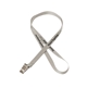 aerial view a light gray 1/2 silkscreened flat lanyard w / bulldog clip, image 1 of 2