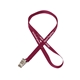 aerial view a burgundy red 1/2 silkscreened flat lanyard w / bulldog clip, image 1 of 2