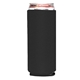 aerial view a black slim foam silkscreened can cooler, image 1 of 2