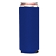 aerial view a navy blue slim foam silkscreened can cooler, image 1 of 2