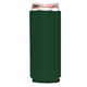 aerial view a forest green slim foam silkscreened can cooler, image 1 of 2
