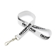 aerial view a white 3/4 flat lanyard w / j hook, image 1 of 2