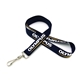 aerial view a navy blue 3/4 flat lanyard w / j hook, image 1 of 2