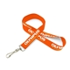 aerial view a orange 3/4 flat lanyard w / j hook, image 1 of 2